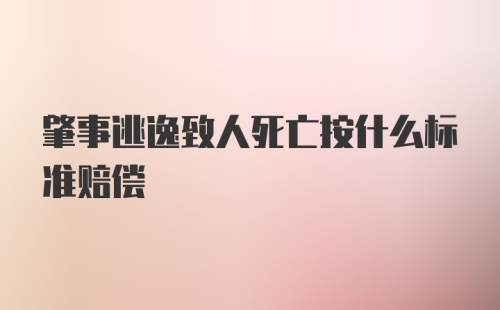 肇事逃逸致人死亡按什么标准赔偿