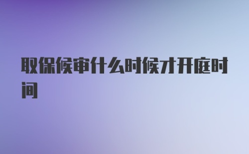 取保候审什么时候才开庭时间