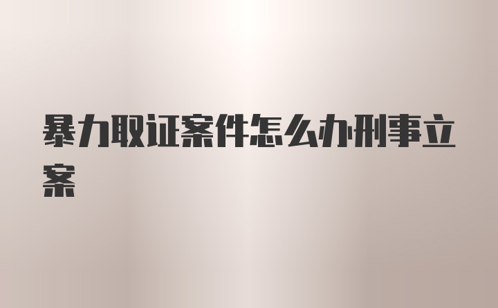 暴力取证案件怎么办刑事立案