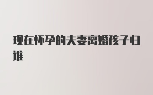 现在怀孕的夫妻离婚孩子归谁