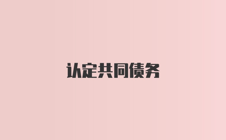 认定共同债务