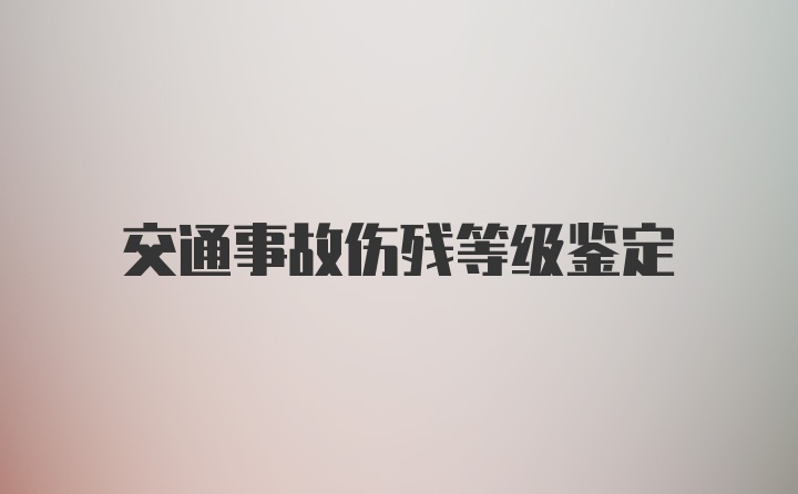 交通事故伤残等级鉴定