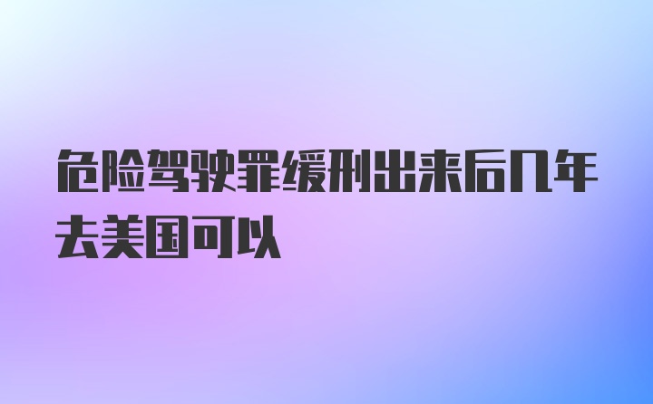 危险驾驶罪缓刑出来后几年去美国可以