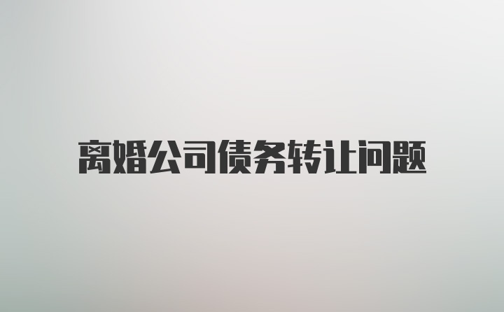 离婚公司债务转让问题