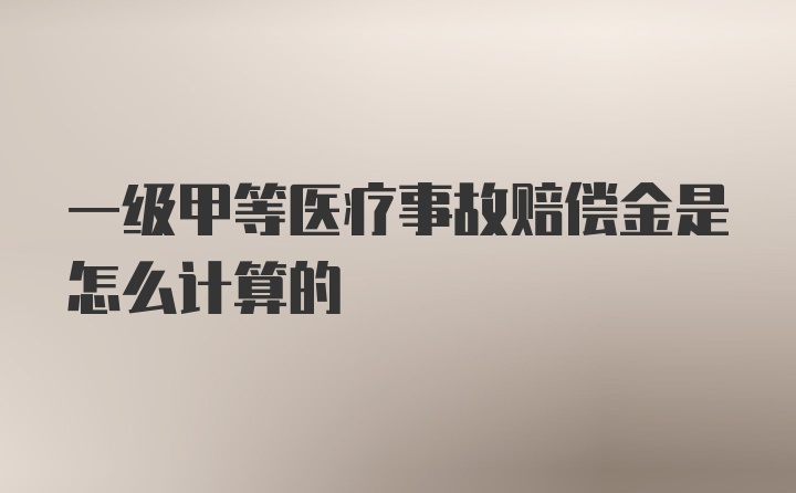 一级甲等医疗事故赔偿金是怎么计算的