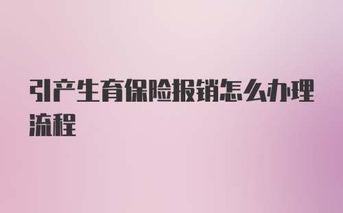 引产生育保险报销怎么办理流程