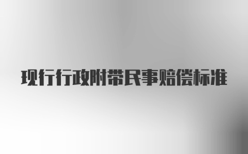 现行行政附带民事赔偿标准