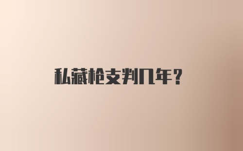 私藏枪支判几年？