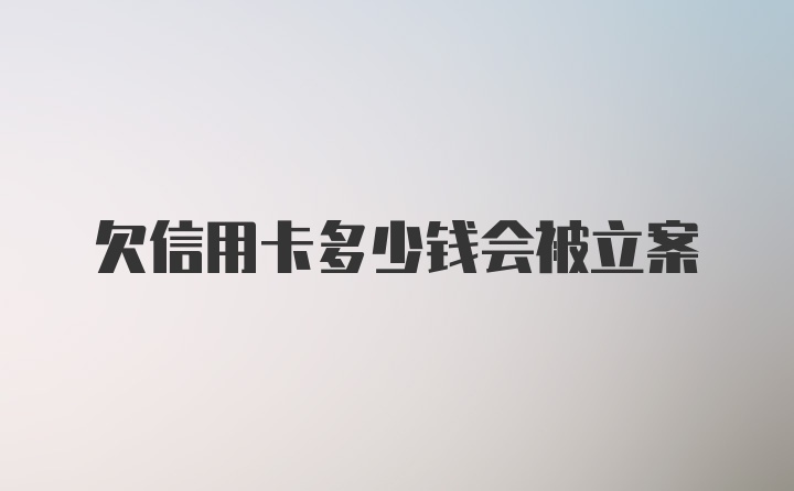 欠信用卡多少钱会被立案