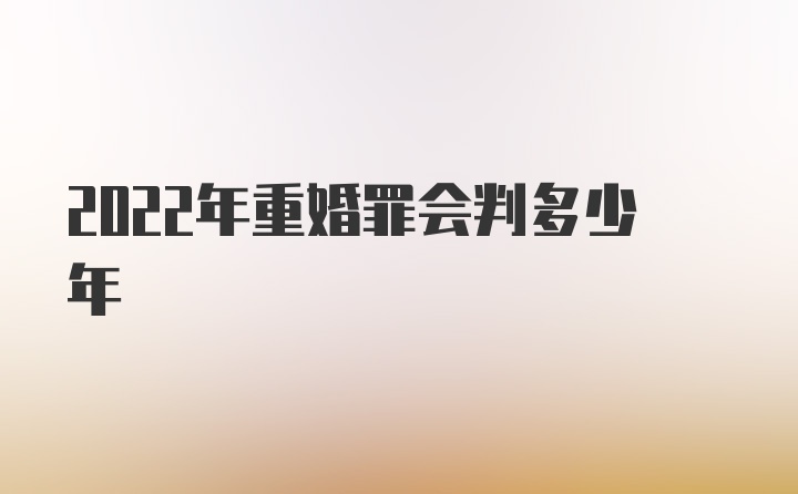 2022年重婚罪会判多少年