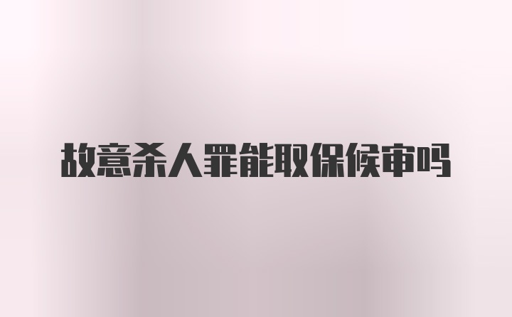 故意杀人罪能取保候审吗