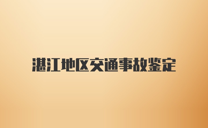 湛江地区交通事故鉴定