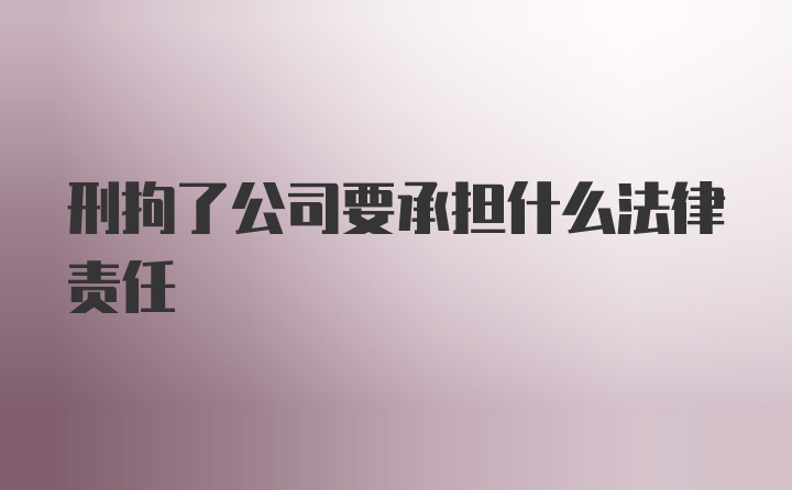 刑拘了公司要承担什么法律责任