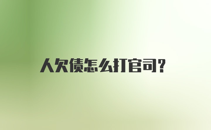 人欠债怎么打官司？