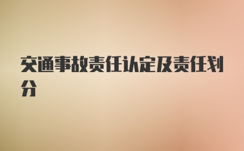 交通事故责任认定及责任划分