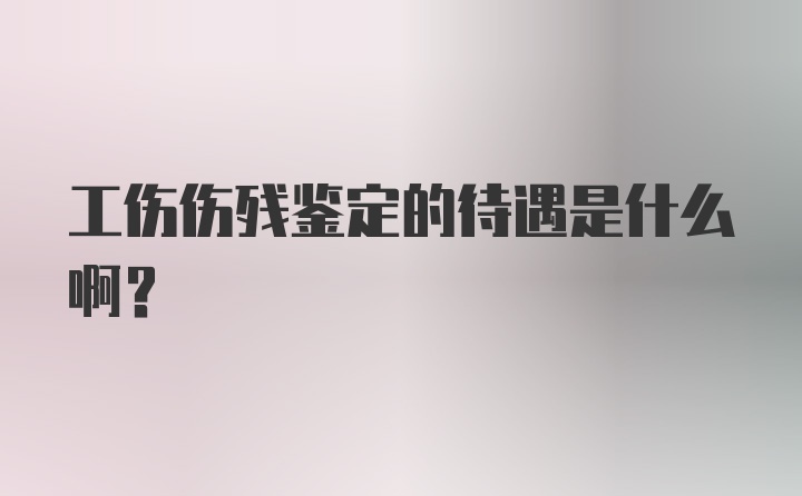 工伤伤残鉴定的待遇是什么啊?