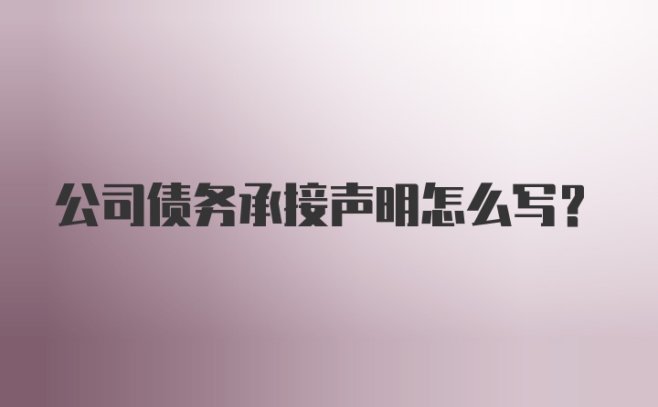 公司债务承接声明怎么写?