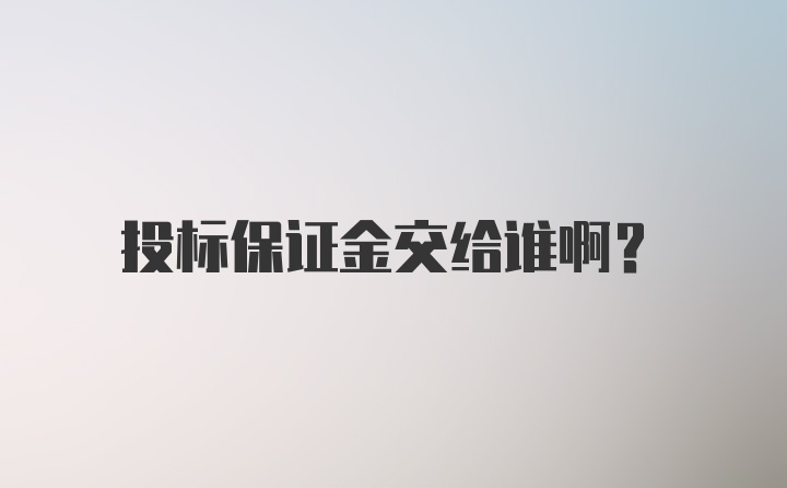 投标保证金交给谁啊？