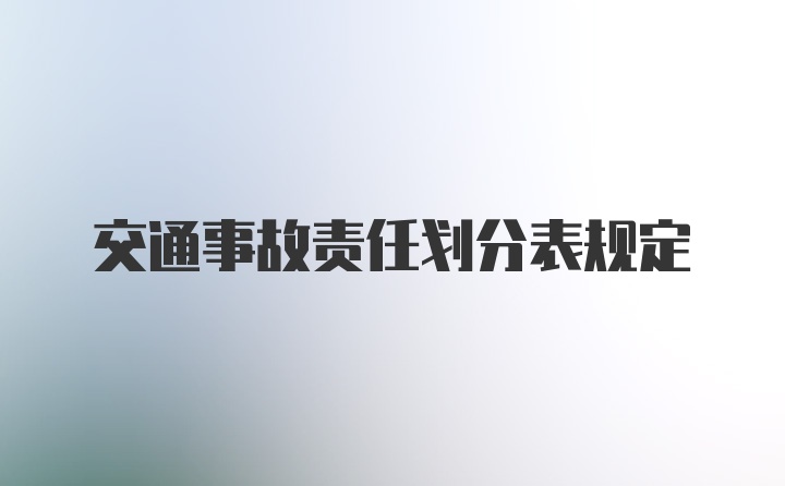 交通事故责任划分表规定