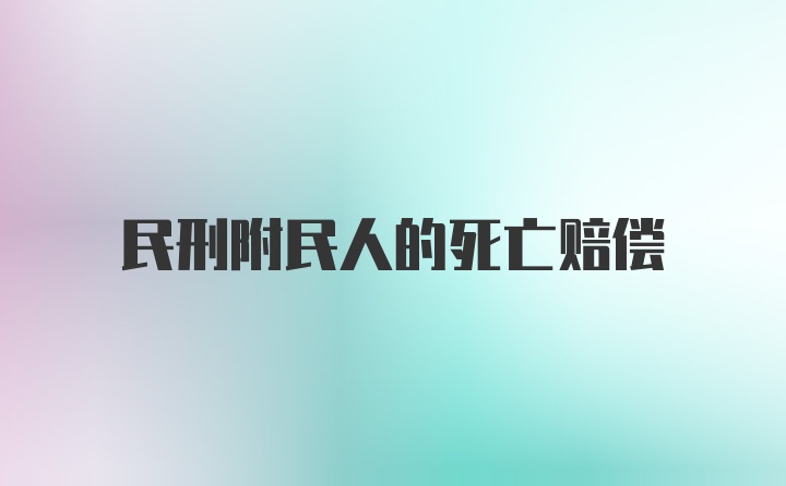 民刑附民人的死亡赔偿