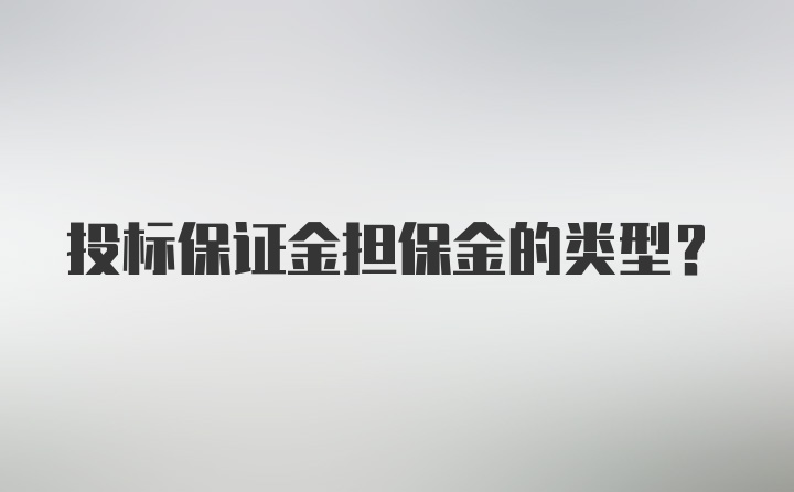 投标保证金担保金的类型？