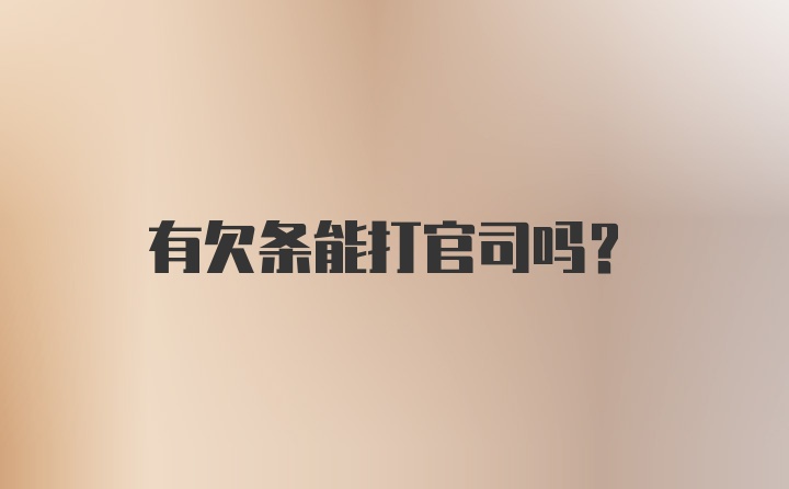 有欠条能打官司吗？