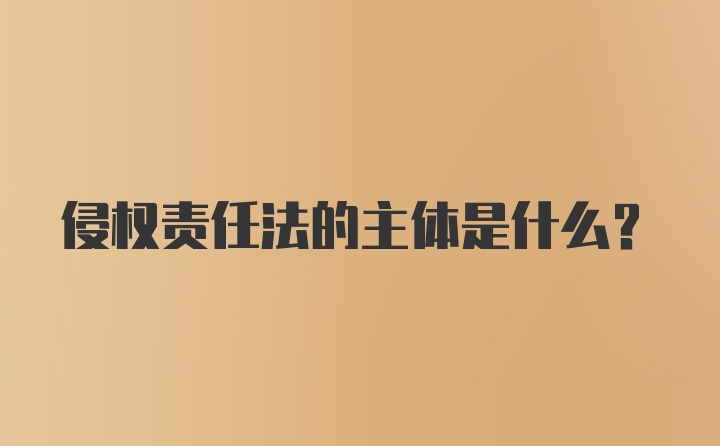 侵权责任法的主体是什么？