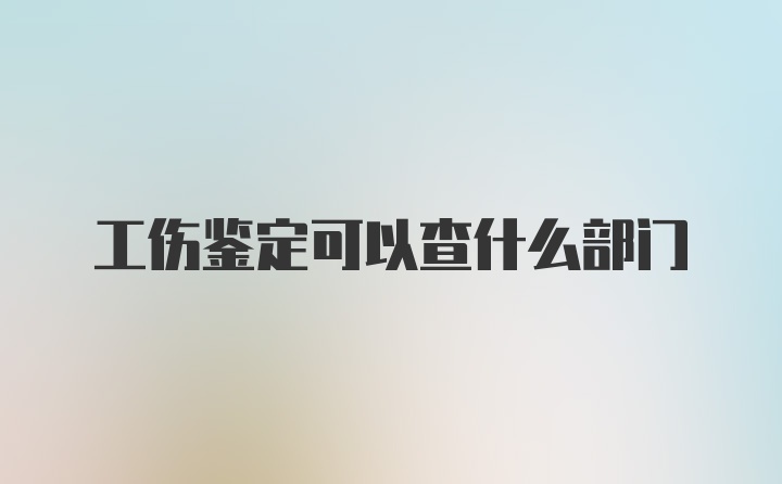 工伤鉴定可以查什么部门