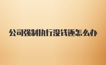 公司强制执行没钱还怎么办