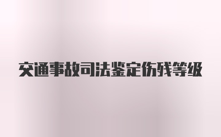 交通事故司法鉴定伤残等级