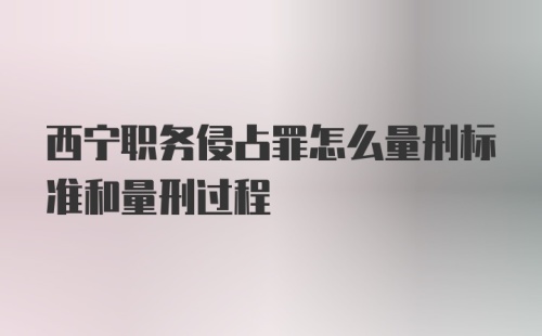 西宁职务侵占罪怎么量刑标准和量刑过程