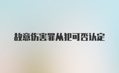 故意伤害罪从犯可否认定