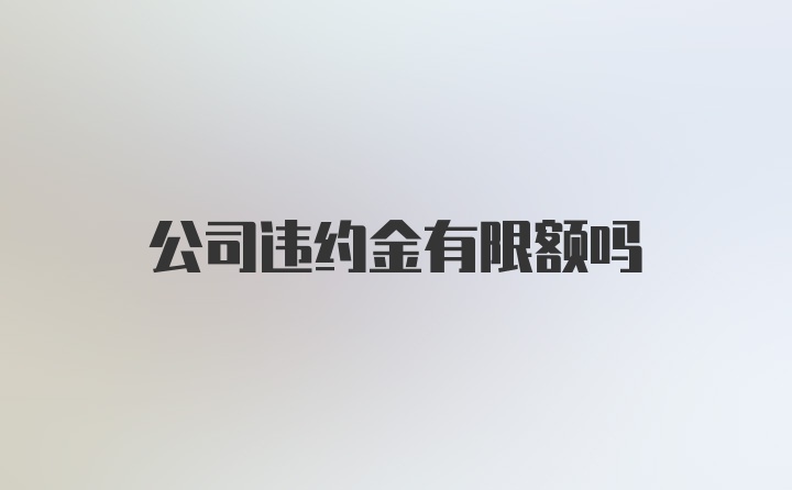 公司违约金有限额吗