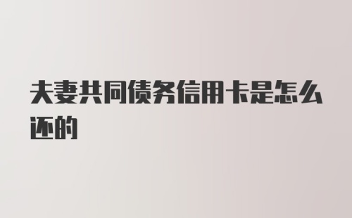 夫妻共同债务信用卡是怎么还的