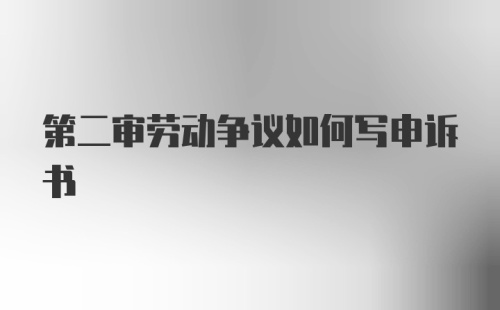 第二审劳动争议如何写申诉书