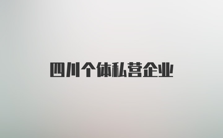 四川个体私营企业