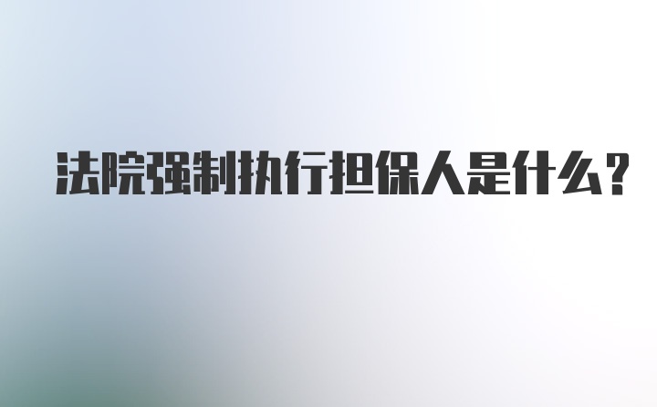 法院强制执行担保人是什么？