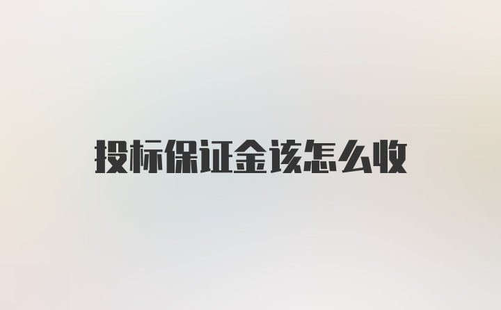 投标保证金该怎么收