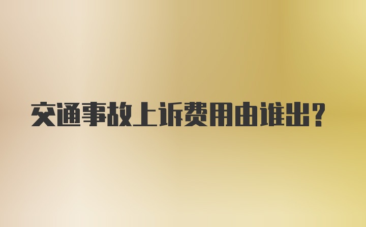 交通事故上诉费用由谁出？