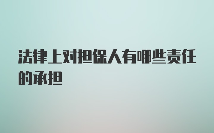 法律上对担保人有哪些责任的承担