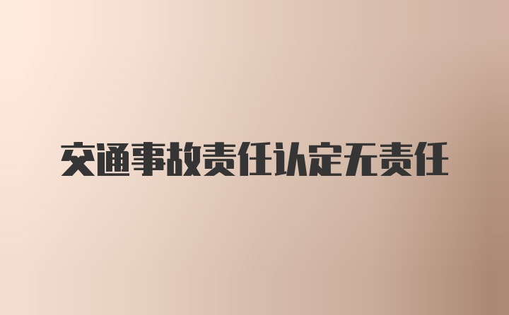 交通事故责任认定无责任