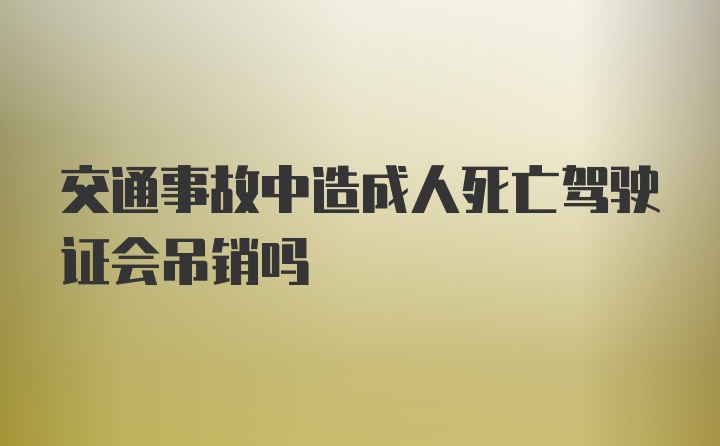 交通事故中造成人死亡驾驶证会吊销吗