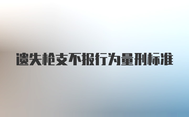 遗失枪支不报行为量刑标准