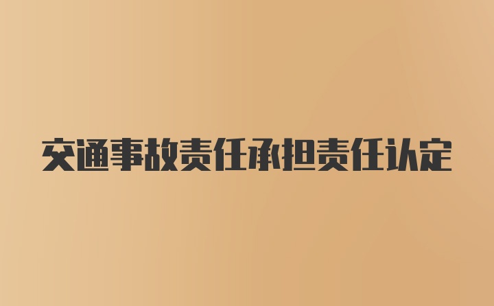 交通事故责任承担责任认定