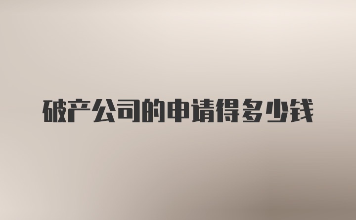 破产公司的申请得多少钱