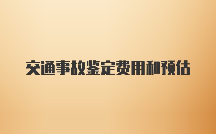 交通事故鉴定费用和预估