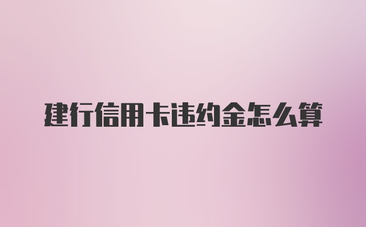 建行信用卡违约金怎么算