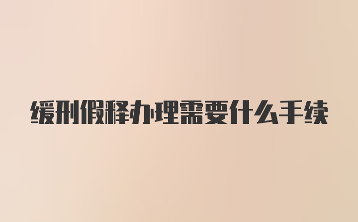 缓刑假释办理需要什么手续