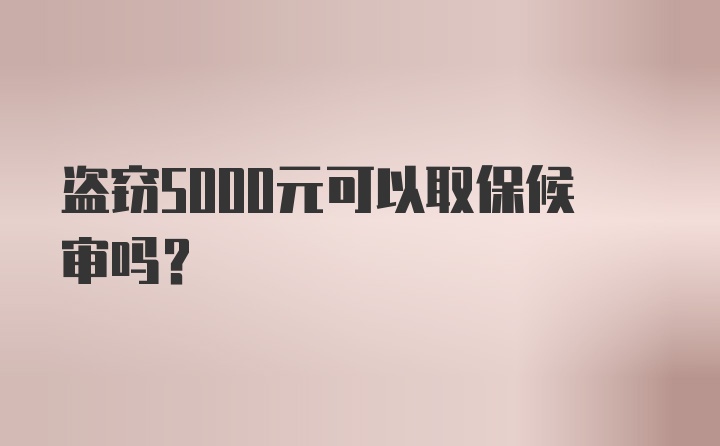 盗窃5000元可以取保候审吗？