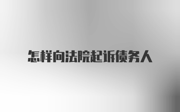 怎样向法院起诉债务人